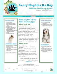 Dog groomer brochure site.